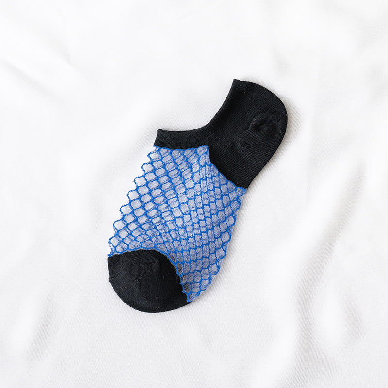 Socks Female Socks Shallow Mouth Ins Summer Influx Of Summer Thin Non-slip Silicone Hollow Section Invisible Socks Fishnet Eye